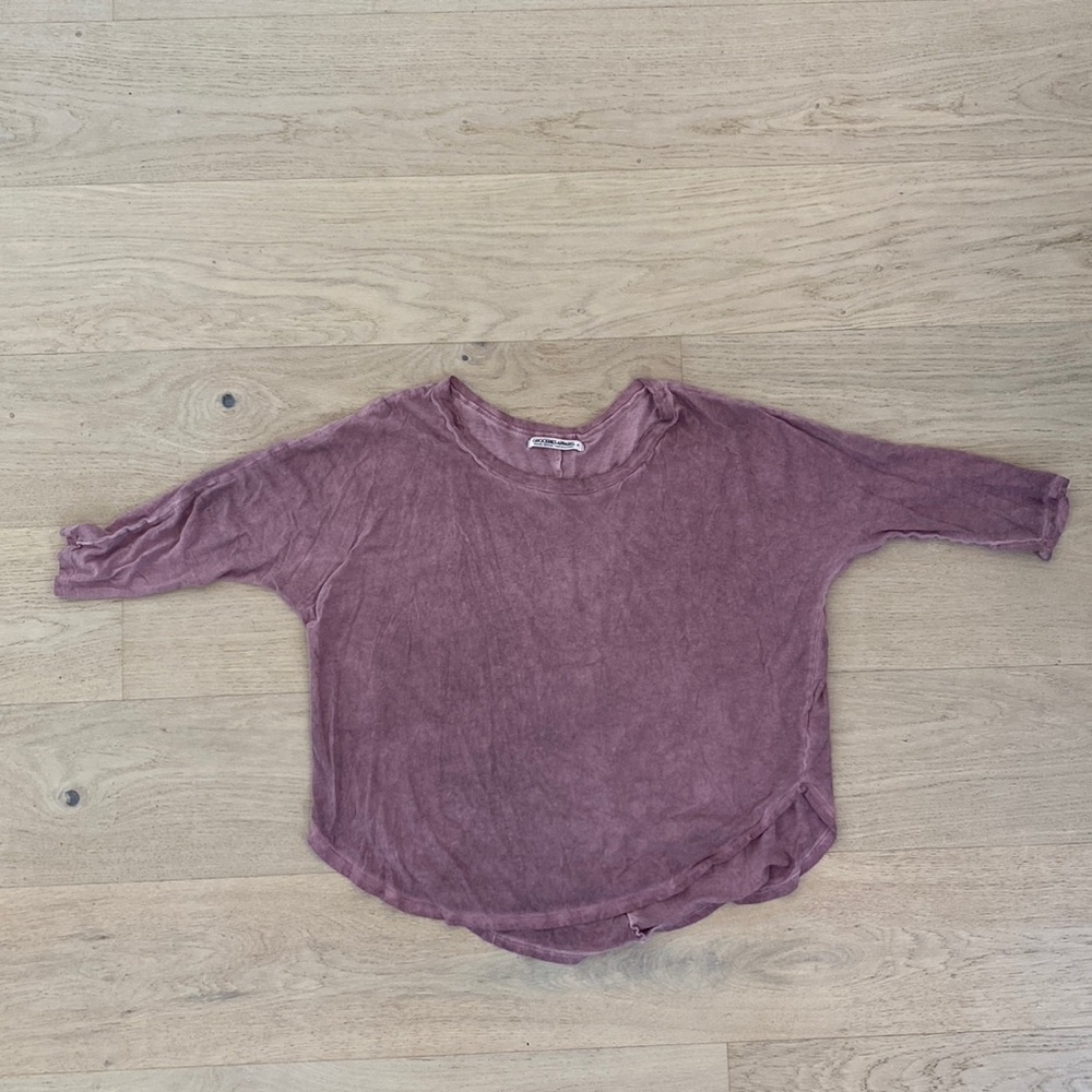 Groceries apparel, GOTS certified organic oversized tee with 3/4 sleeve.